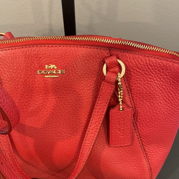 Coach Red Leather Women's Crossbody Bag and Dust Bag - Picture 7 of 8